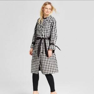 NWT Who What Wear Gingham Trench Coat size medium
